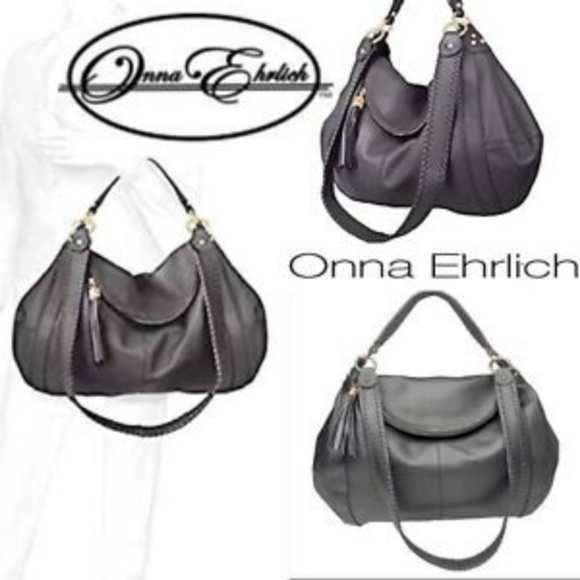 Onna Ehrlich Gray Leather Oversized Hobo Bag - Picture 2 of 5